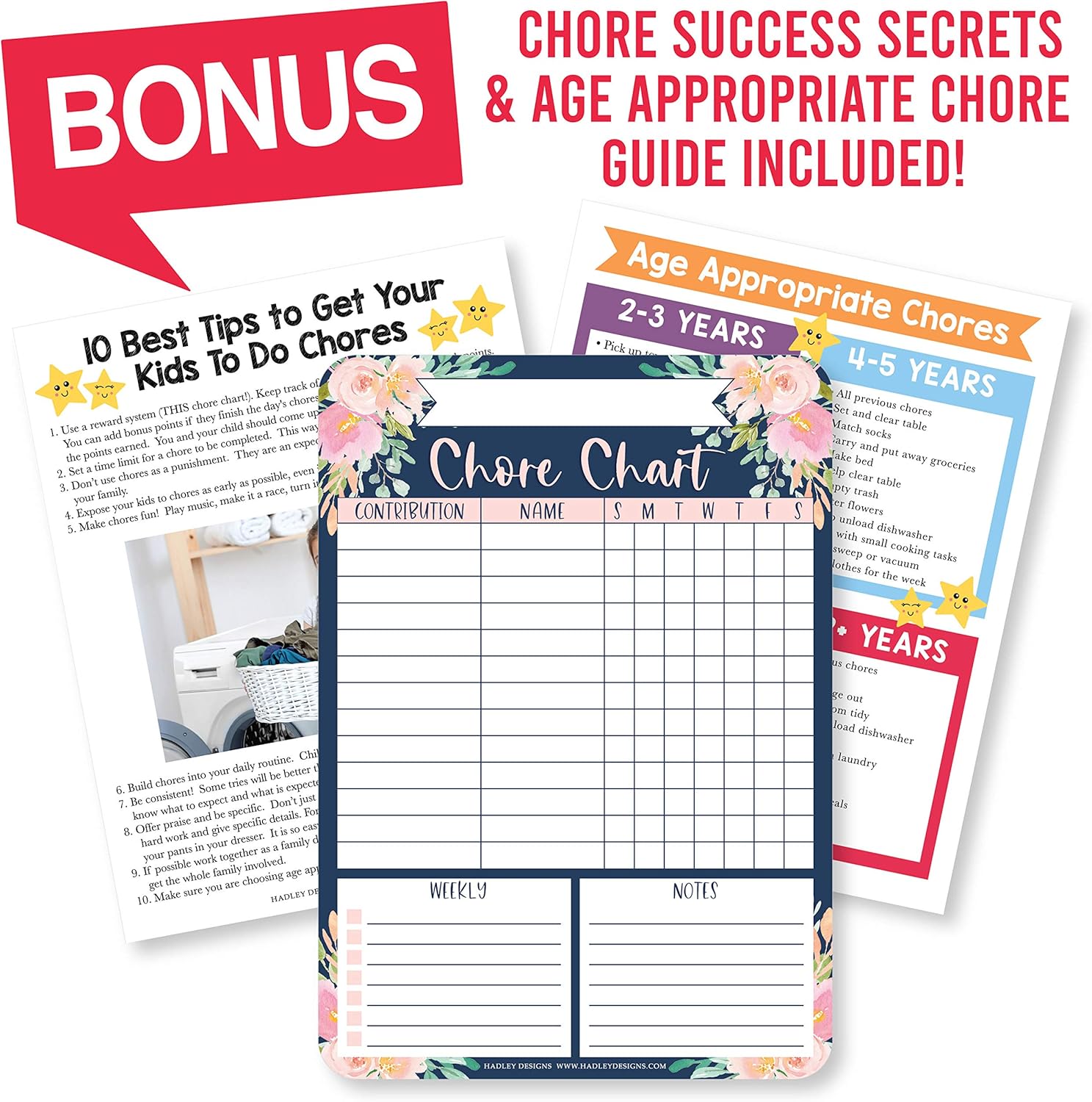 Navy Floral Family Chore Chart for Adults, Magnetic Chore Chart for Teens, Kids Reward Chart for Toddlers at Home, Pink Chore Reward Chart System for Kids, My Magnetic Responsibility Chart for Kids : Office Products