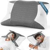 Elviros HSA/FSA CPAP Pillow for Side Sleeper Adjustable Sleep Apnea Pillow | Ergonomic Pillow for CPAP User Memory Foam Pillow for Back &amp; Stomach Sleeping to Reduce Air Leaks &amp; Masks Pressure