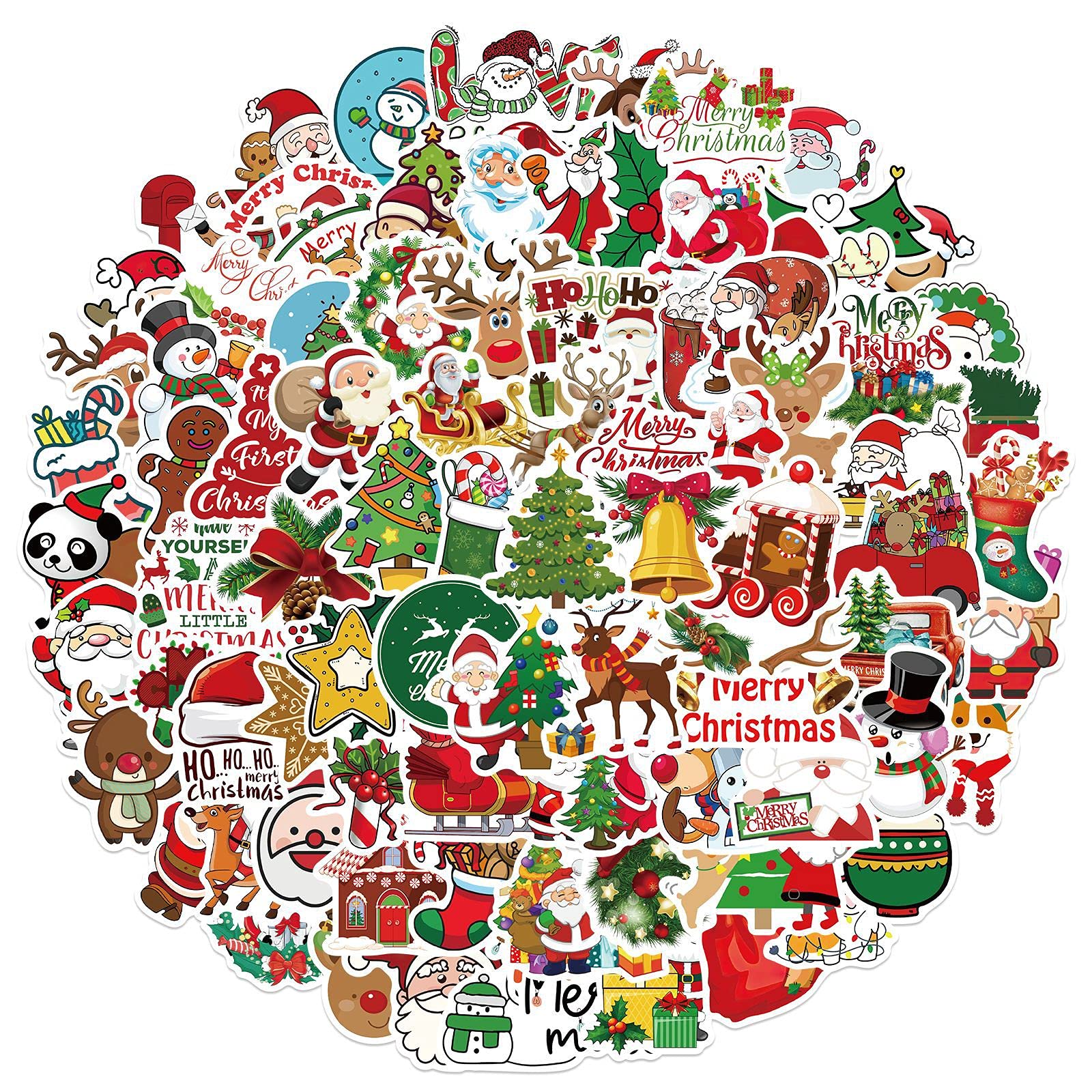 LZLPACKING 100pcs new Christmas Graffiti Stickers for car Windows, Luggage, Guitar DIY Waterproof Holiday Stickers