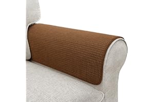 LOVOGEMY Couch Arm Covers, Sofa Arm Covers, Waterproof Armrest Covers for Sofa, Armchair, Loveseat, Non-Slip Recliner Arm Covers, Sofa Headrest Covers, Arm Chair Covers Set of 2 (Coffee, 24"×20")