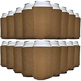 TahoeBay Neoprene Can Cooler Sleeves (25-Pack) Bulk Blank Sublimation Blanks for Vinyl Regular Size Plain Beer Coolers for Soda Cans & Bottles Black, White, Solid Color Set (Brown)