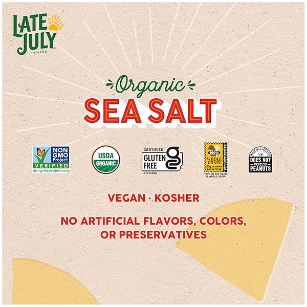 LATE JULY SEA SALT ORGANIC TORTILLA CHIPS, 14.75 OZ BAG
