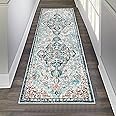Pauwer Farmhouse Runner Rug 2x6 Kitchen Rugs Washable Throw Rugs Non Slip Hallway Runner Rug Soft Fluffy Low Pile Laundry Room Rug Floor Carpet Runners for Hallways Entryway Bedroom, Grey
