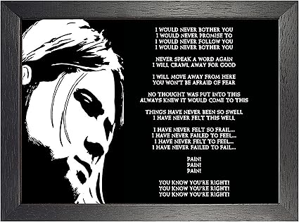 Nirvana You Know Yo Re Right New Lyrics Framed Poster Lyrics Kurt Cobain Krist Novoselic Dave Grohl Photo Print Rock Metal Album Picture Band Music Unique Cover Death Metal Amazon Co Uk