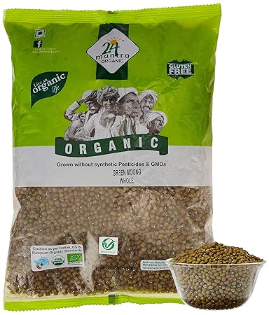 24 Mantra Organic Green Moong Whole, 1kg