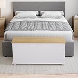 Vida Designs Arlington Storage Ottoman White Wood 100x40x48cm Lift Lid view 3