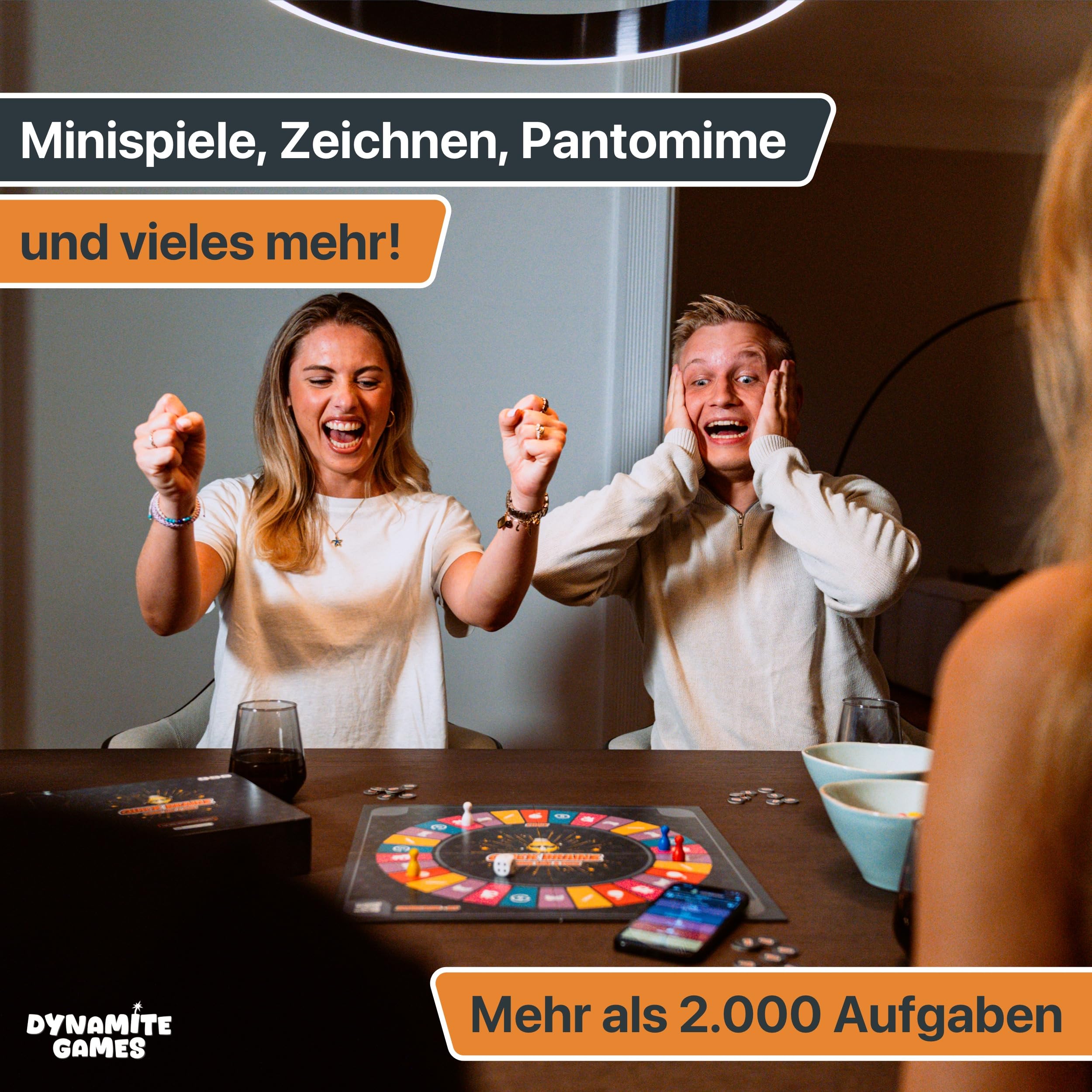Denkprofi – Das Brettspiel mit App, interaktives Quiz-, Wissens- und Familienspiel, Gesellschaftsspiel für 3-6 Personen - Partyspiel mit Minispielen 2