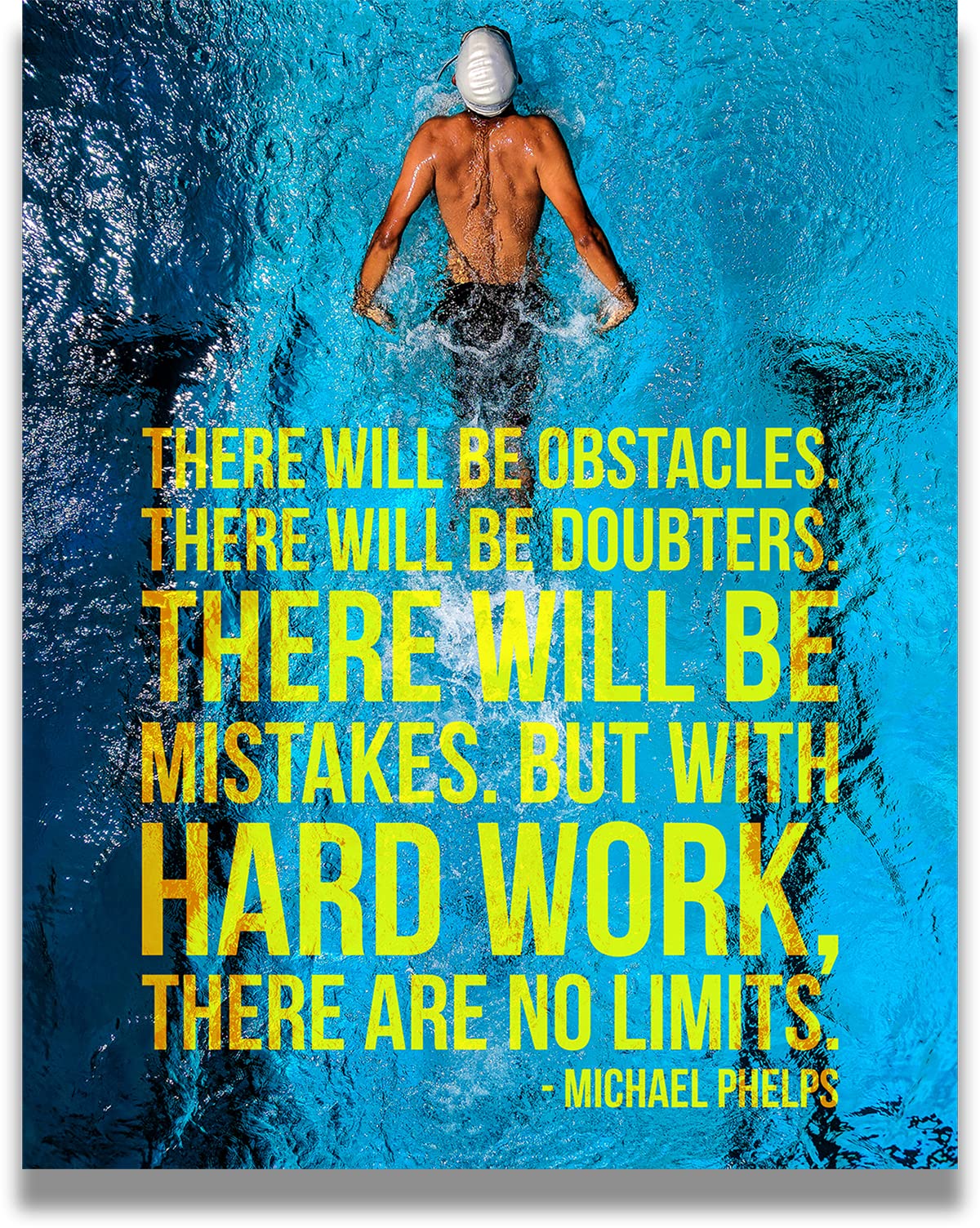 Michael Phelps inspirational wall decor - Motivational wall art for swimming enthusiasts - Positive affirmations wall decor - 11x14 unframed print
