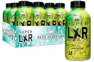 AriZona x Marvel Super LXR Hero Hydration - Citrus Lemon Lime - 16oz (Pack of 12) – Low Sugar Sports Drink, Perfect for Athletes, Vitamins and Natural Flavors - Thirst Quencher