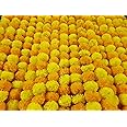 DECORATION CRAFT L.Orange & Yellow 5ft Artificial Marigold Flower Garland fr Parties Wedding Diwali Mehndi Pooja Festival & Traditional Indian Theme Decoration Home Decoration Photo Prop Backdrops DIY