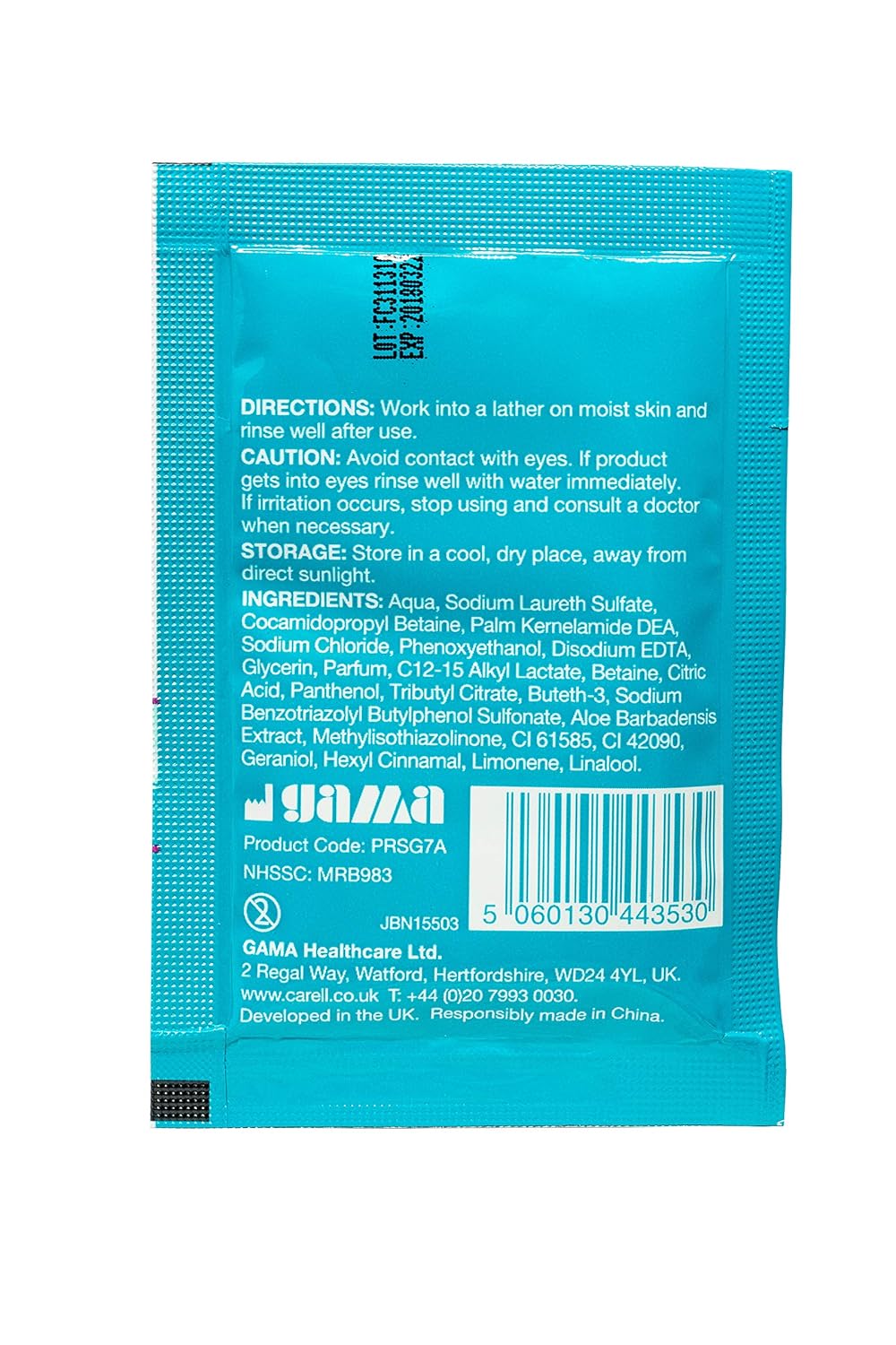Clinell Skin Shower Gel Sachets, 7ml Pack of 100, Green Tea Fragranced Shower Gel - Image 4