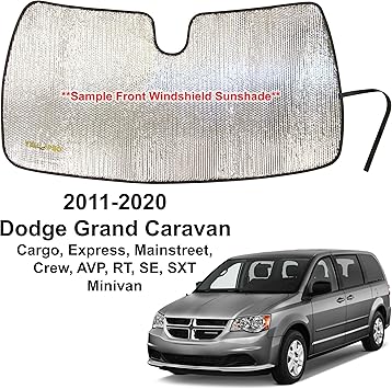 Amazon Com Yellopro Custom Fit Automotive Reflective Front Windshield Sunshade Accessories For 2011 2012 2013 2014 2015 2016 2017 2018 2019 2020 Dodge Grand Caravan Express Mainstreet Crew Avp Rt Se Sxt Minivan Automotive