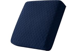 CHUN YI Stretch Couch Cushion Covers, RV Seat Cushion Covers, Individual Sofa Cushion Covers, Soft Chair Sofa Seat Cushion Slipcover with Elastic Bottom Jacquard Fabric (Small, Dark Blue)