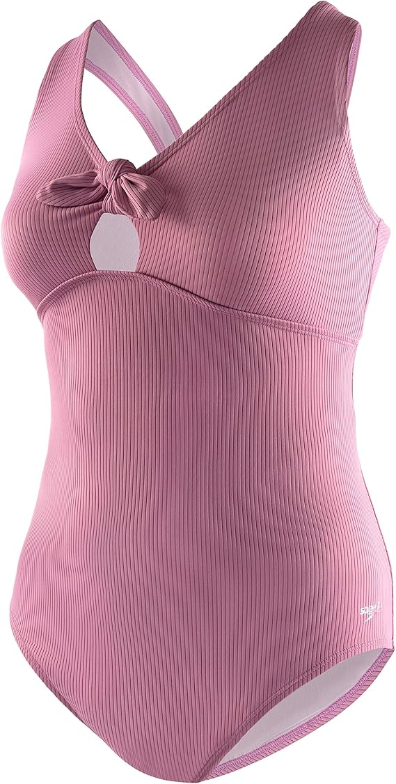 Amazon Co Jp Speedo レディース 水着 ワンピースタイフロントプラスサイズ リブ編み ピンク 服 ファッション小物
