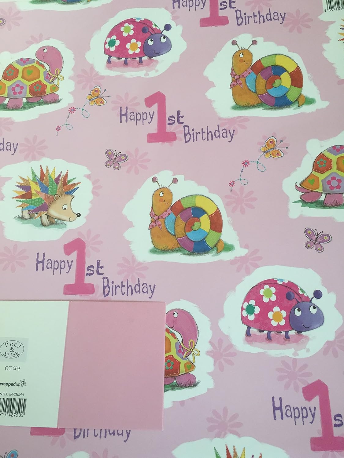 1st birthday girl wrapping paper