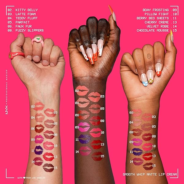 NYX PROFESSIONAL MAKEUP SMOOTH WHIP MATTE LIP CREAM, LONG LASTING, MOISTURIZING, VEGAN LIQUID LIPSTICK – BDAY FROSTING (VIOLET RED)