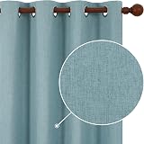 Deconovo Linen Effect 100% Blackout Curtains Stone Blue W52 x L72 2 Panels view 2