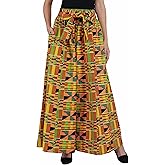 Afrocentric African Print Palazzo Pants for Women, Wide Leg 100% Cotton with Elastic Waist,Pockets & Matching Head Wrap Boho