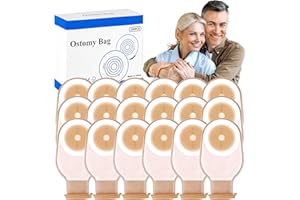 HOTOO 100 Pack Colostomy Bags, 15mm-65mm Ostomy Supplies,One-Piece Ostomy Bag for Lleostomy Stoma Care， Cut-to-Fit Drainable Pouches with Closure.