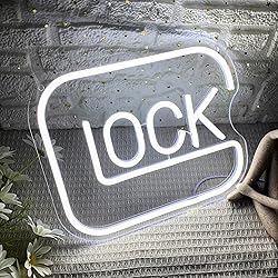 Lock Neon Signs for Wall Decor,Dimmable Game Neon