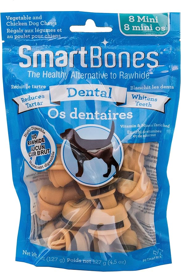 SmartBones SBD02745FL Dental Bones for Dogs, 24count, Mini Amazon.ca