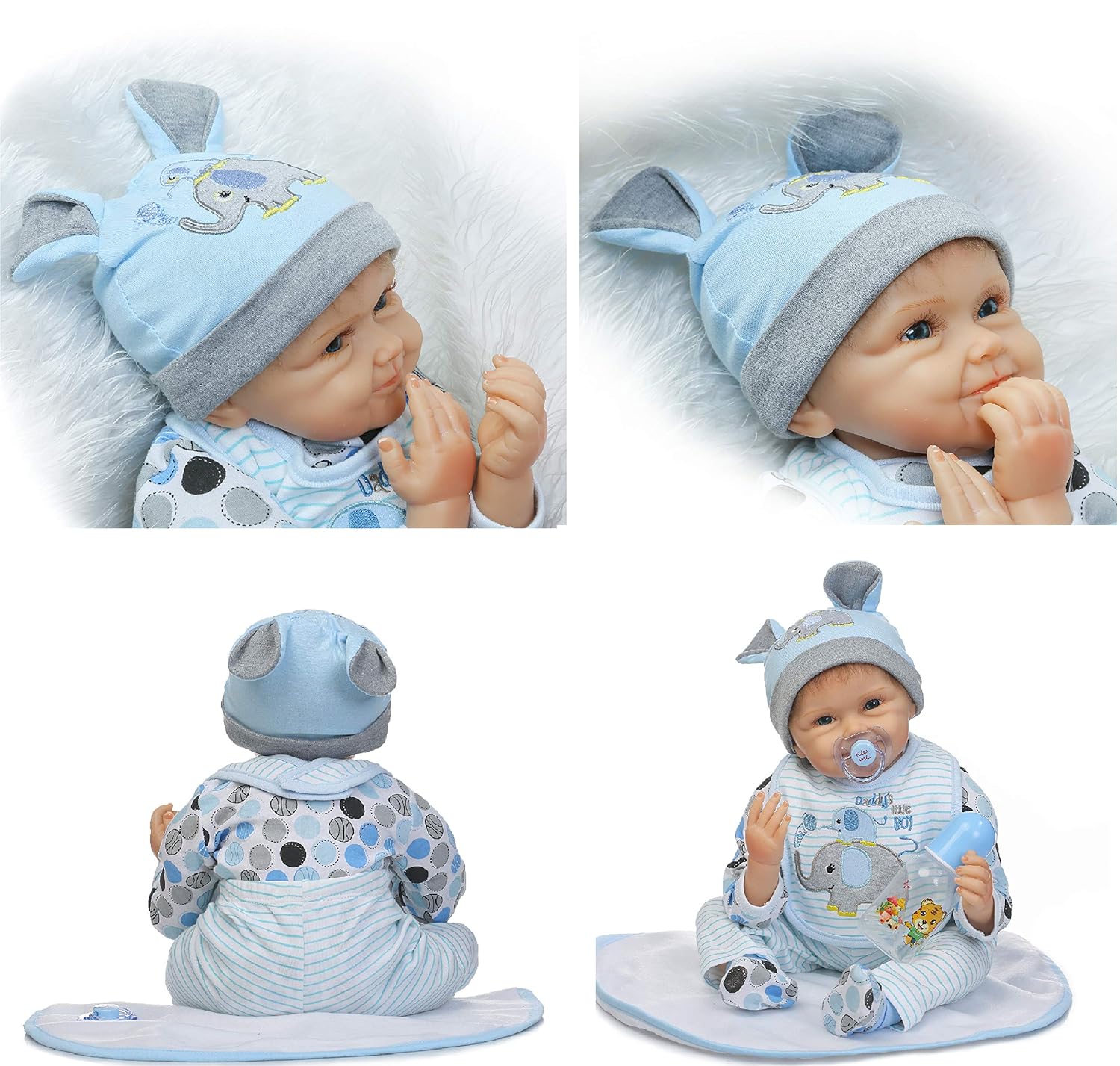 Realistic Reborn Doll Baby Boy 22 Silicone Vinyl Handmade Reborn Baby Dolls With Clothes Children Gifts Set Toys Games Dolls