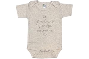 PINEAPPLE PANCAKE KIDS Hi Grandma & Grandpa I Can't Wait To Meet You Pregnancy Announcement Infant Bodysuit - Surprise Gift For Grandparents