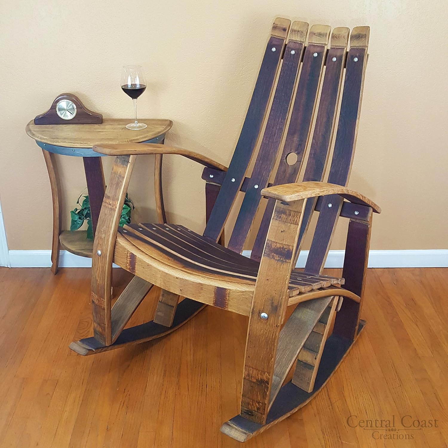 Amazon Com Rocking Chair Wine Barrel Handcrafted Central