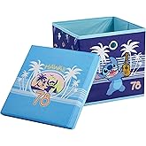 Lilo & Stitch Collapsible Storage Cube with Removable Lid,10"x10"x10" Fabric Organizer Bin for Kids’ Toys, Clothes & Accessories, Bedroom or Playroom Storage Box