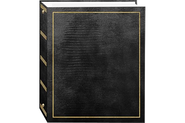 Magnetic Self-Stick 3-Ring Photo Album 100 Pages (50 Sheets), Black