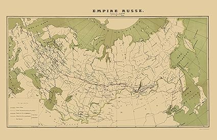 Amazon Com Old Russia Map Russian Empire Zavedenie 1900