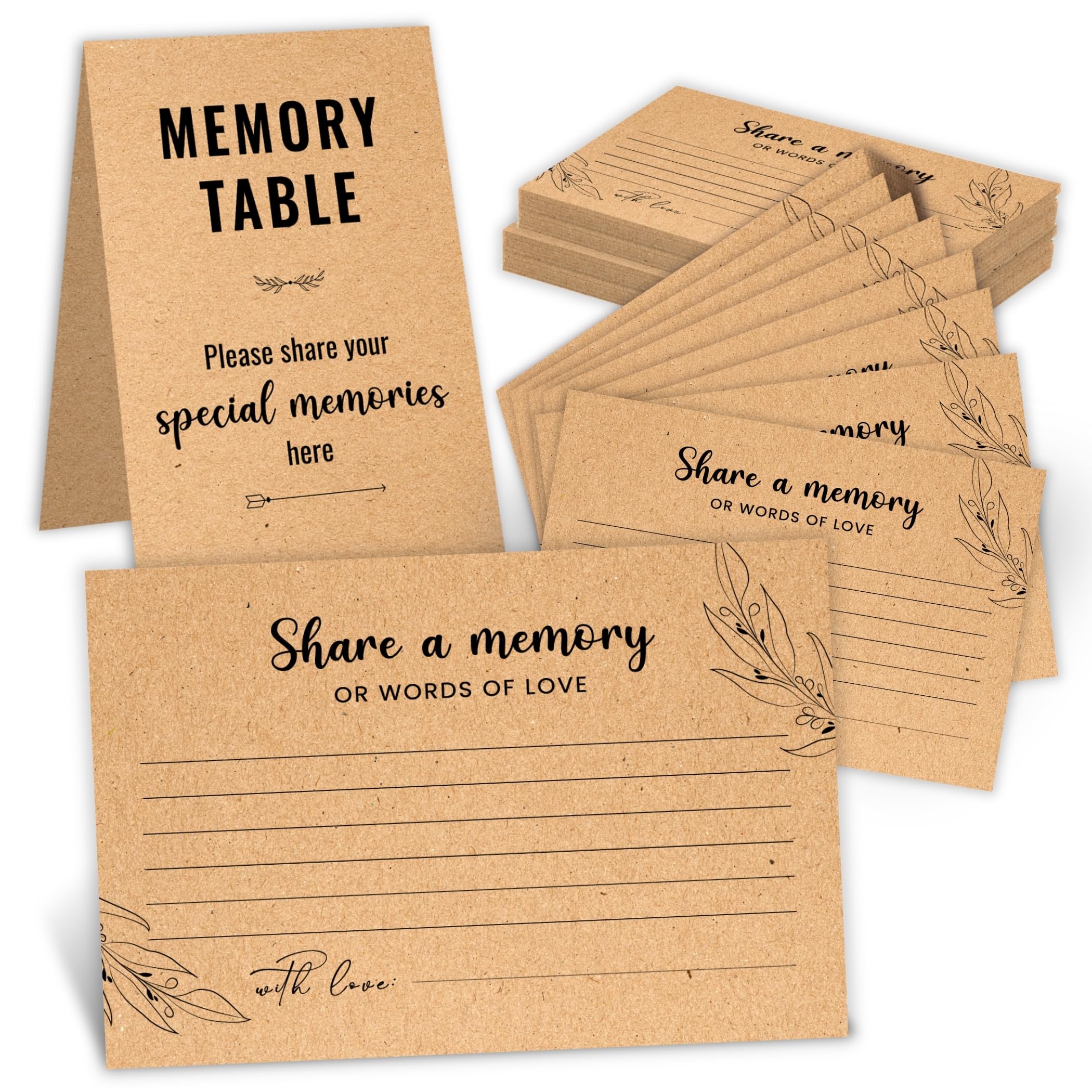 Photo 1 of WOODAMORE Share A Memory Card For Celebration Of Life Decorations Ideas - 50 Pcs For Funeral Memorial Cards, Memory Cards Keepsake For Graduation, Wedding, Party, Funeral Decorations
