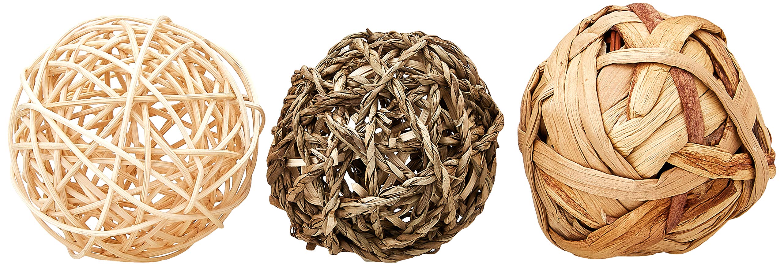 Rosewood Naturals Trio of Fun Balls, Small Animal Activity Toys, Natural Materials Hand Woven for Small Animals (2 x Pack of 3 Balls) — image 1