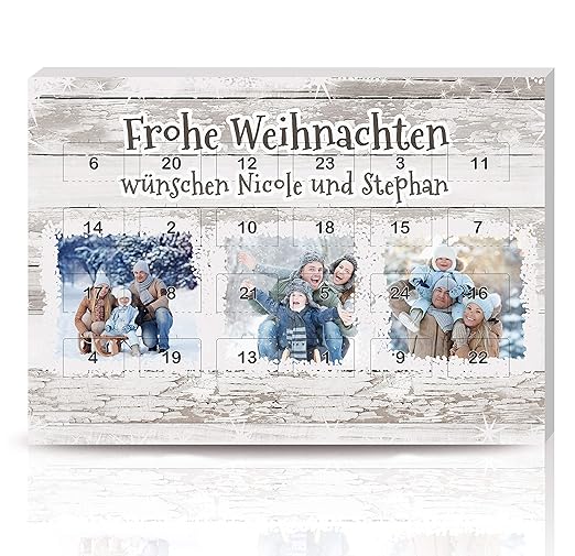 Personello Foto Adventskalender Mit Schokolade Befullt Besonderer Weihnachtskalender Mit Eigenem Bild Personalisiert Grosse Ca Din A4 Amazon De Lebensmittel Getranke
