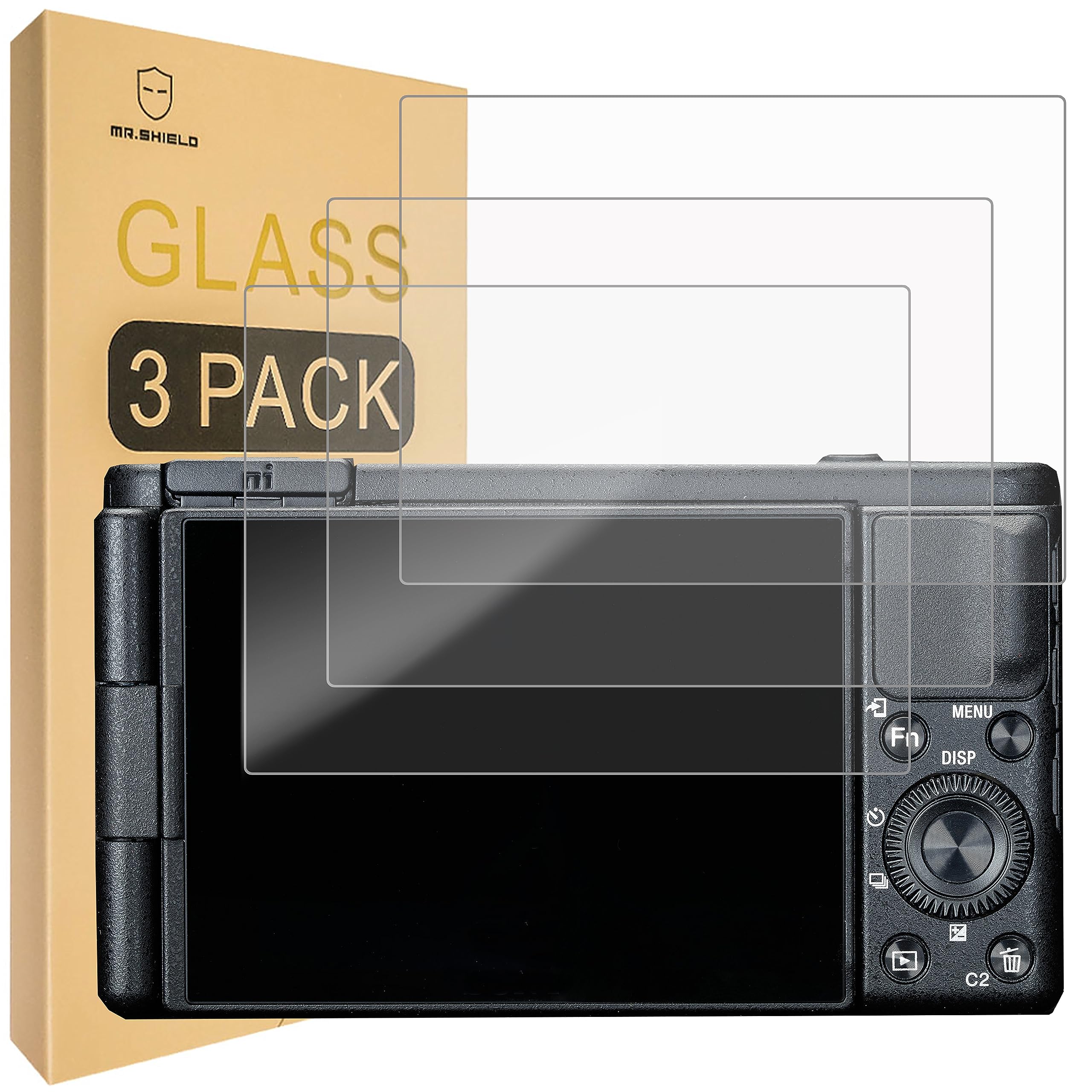 Mr.Shield Screen Protector For Sony ZV-1 ZV1 / ZV1F / ZV-1F Camera [Tempered Glass] [9H Hardness] [3-Pack] Screen Protector