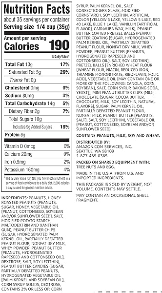 AMAZON BRAND – HAPPY BELLY PEANUT BUTTER PLENTY, TRAIL MIX, 2.75 POUND (PACK OF 1)