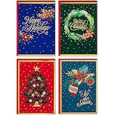Hallmark Boxed Christmas Cards Assortment, Festive Foil (40 Cards and Envelopes)