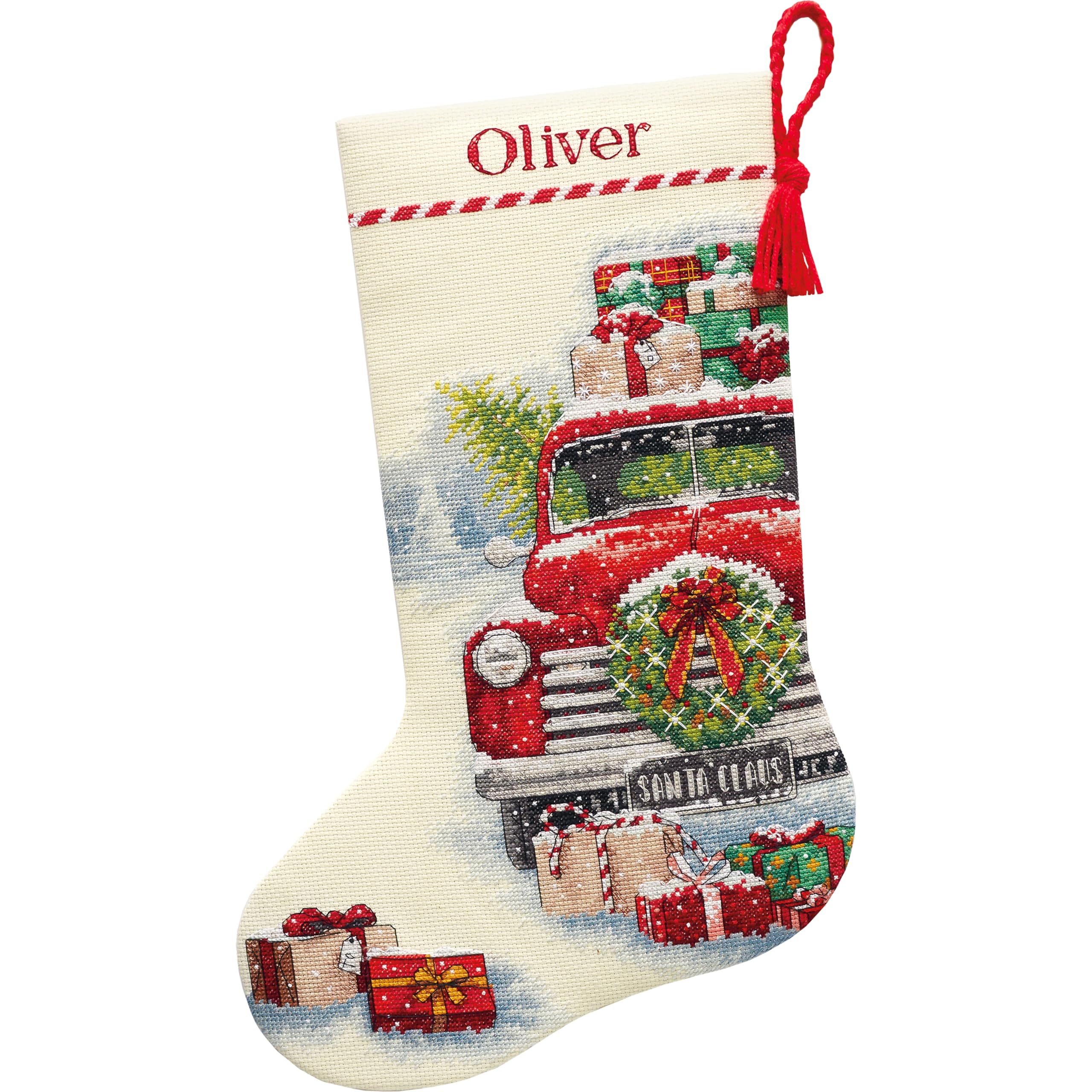 Dimensions Whimsical Counted Cross Stitch Kit Santa's Truck Stocking - 16