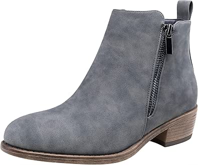 Jeossy Women's Ankle Boots Thick Heel Low Heeled Booties for Women