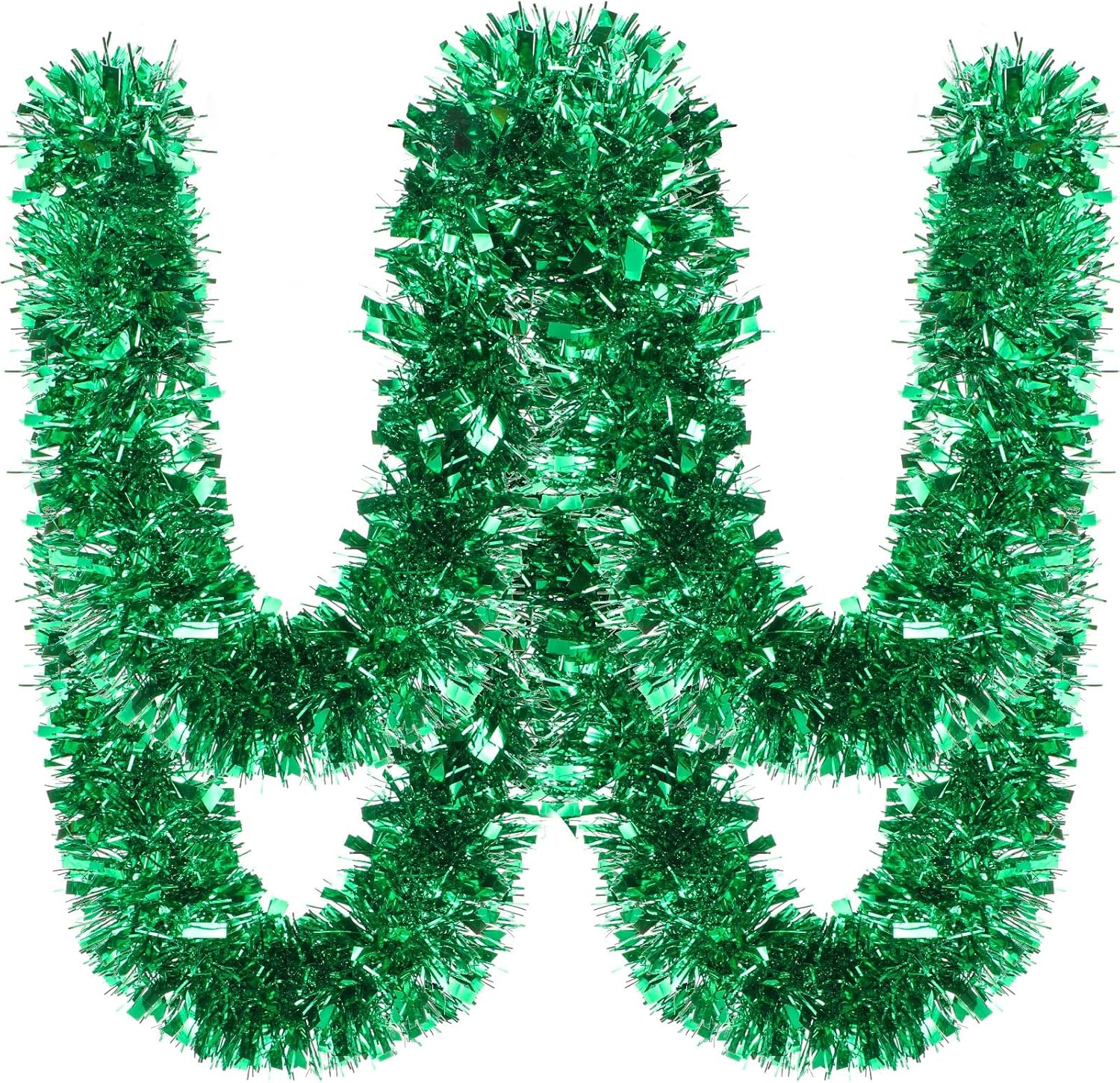 Wreaths, Garlands & Swags - Ceenna 150 Feet Christmas Tinsel Garland Metallic Twist Garland Shiny Hanging Garland Ornaments for Christmas Tree Party Supplies Indoor and Outdoor Decoration (Green)