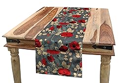 Ambesonne Poppy Table Runner, Abstraction of a