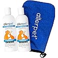 Allerpet Cat Dander Remover w/Free Applicator Mitt - Effective Cat Dander Reduction - Anti Allergen Solution Made in USA - 2 Pack (12oz)
