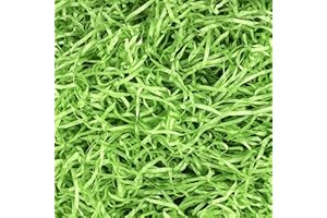 Asekonc 1/2 LB Easter Green Grass Green Raffia Grass Super Large Pack Recyclable Paper Shred for Easter Basket Filler Creative Eggs Decor Filler Gift Wrapping