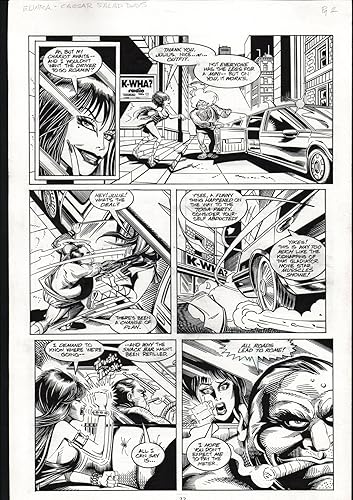 Amazon Com Elvira 117 Original Art Tod Smith Pg6 Speeding Car Art Fn Entertainment Collectibles