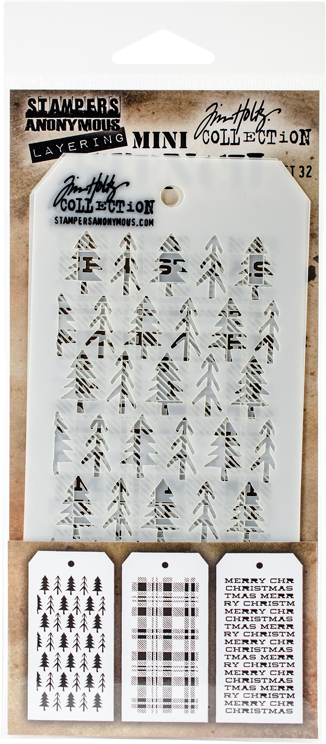 Stampers Anonymous Tim Holtz Mini Layered Stencil Set, Multi-Colour, 22.86 x 10.16 x 0.25 cm