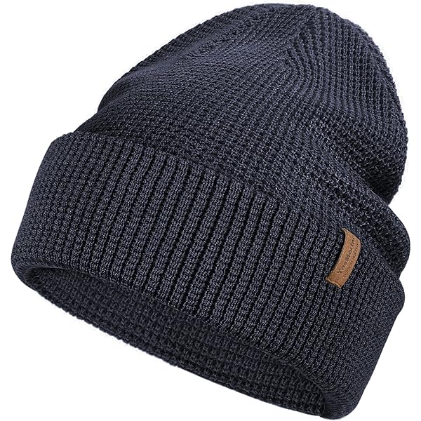 FUQILA 100% Merino Wool Cuff Beanie Hat, Unisex Warm Winter Caps