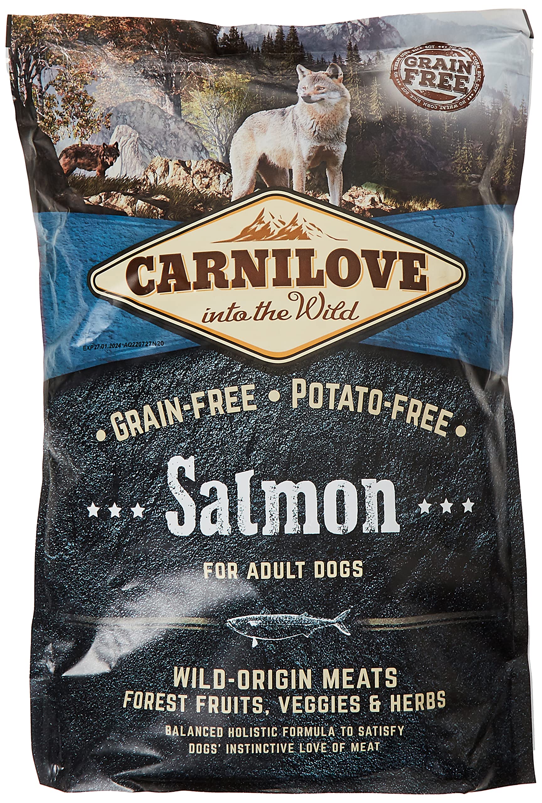 Carnilove Grain Free, Potato Free Salmon for Adult Dogs, 1.5 kg