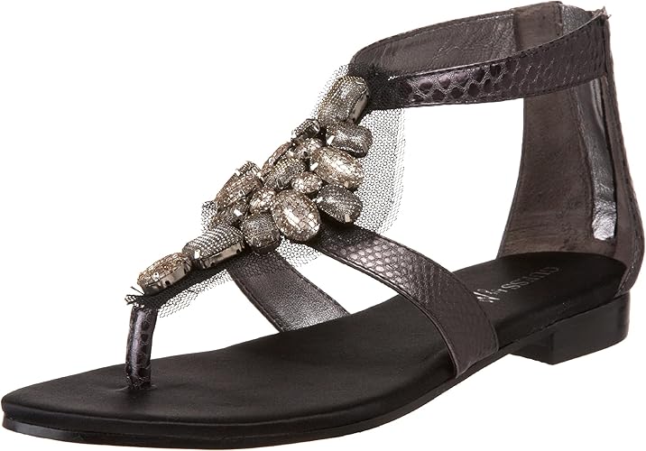 Amazon.com | GUESS by Marciano Women's Brie Ankle-Strap Sandal, Pewter, 11 M US | Heeled Sandals