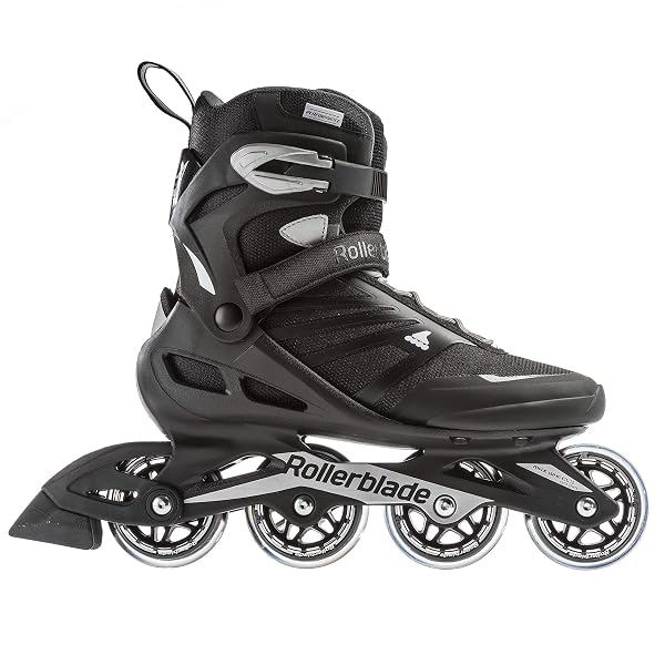 ROLLERBLADE ZETRABLADE MEN’S ADULT FITNESS INLINE SKATE, BLACK AND SILVER, PERFORMANCE INLINE SKATES