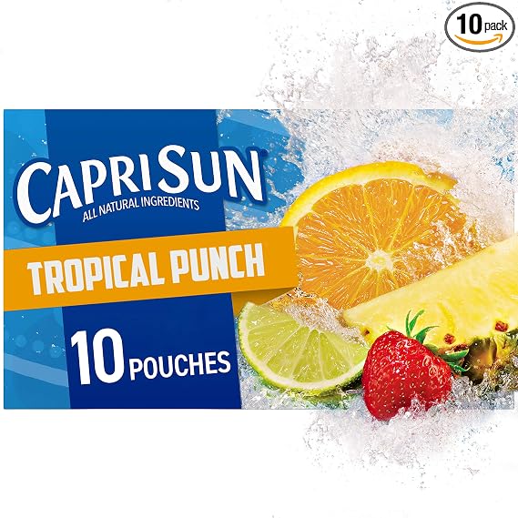 Capri-Sun 25% less sugar Tropical punch Juice pouches - 10 pk (087684001028)